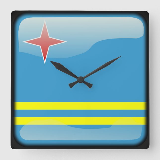 Flag of Aruba Square Wall Clock (Front)