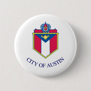 Flag of Austin, Texas 6 Cm Round Badge