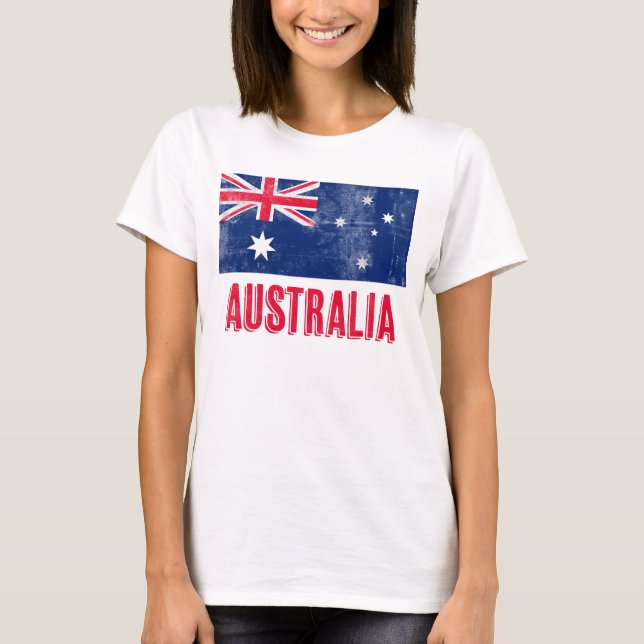 Flag of Australia (Grunge Look) T-Shirt (Front)