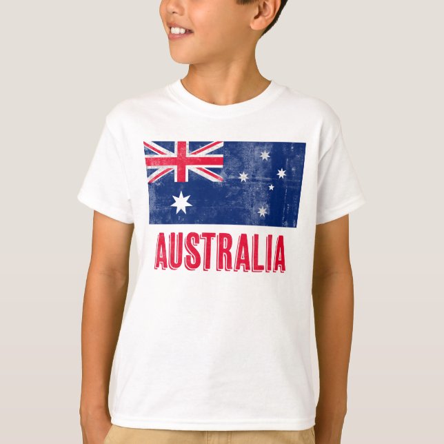 Flag of Australia (Grunge Look) T-Shirt (Front)