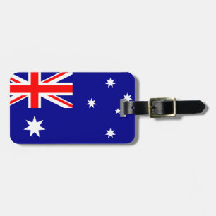 Flag of Australia Luggage Tag w/ leather strap