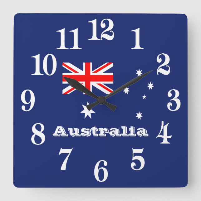Flag of Australia Square Wall Clock (Front)