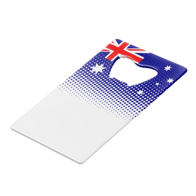 Flag Of Australia With Halftone Effect Credit Card (Back Angled)