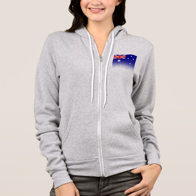 Flag Of Australia With Halftone Effect Hoodie (Front)