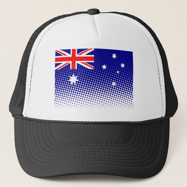 Flag Of Australia With Halftone Effect Trucker Hat (Front)