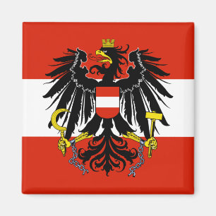 Flag of Austria with Coat of Arms Magnet