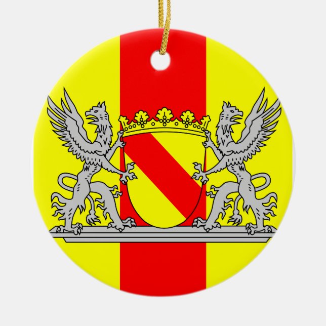 flag of Baden Coat of Arms Ceramic Tree Decoration (Front)