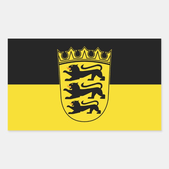 Flag of Baden-Württemberg Rectangular Sticker (Front)