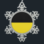 Flag of Baden-Württemberg Snowflake Pewter Christm Christmas Ornament<br><div class="desc">Snowflake Ornament with flag of Baden-Württemberg; design with two horizontal bands of black and yellow (golden)</div>