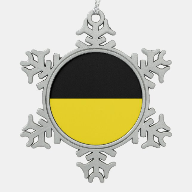 Flag of Baden-Württemberg Snowflake Pewter Christm Christmas Ornament (Front)