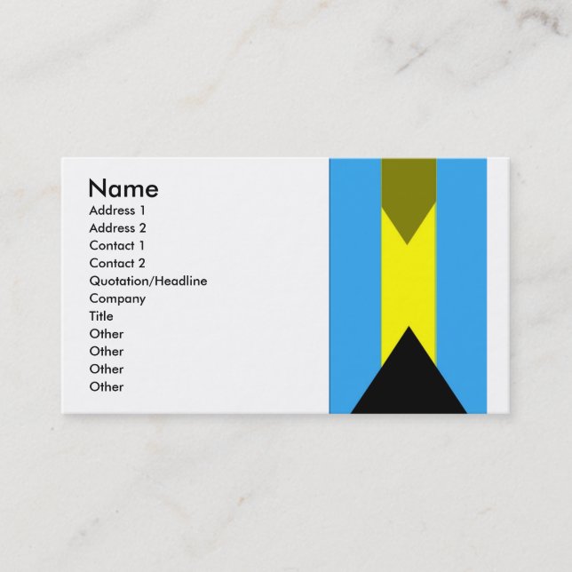 Flag of Bahamas Business Card (Front)