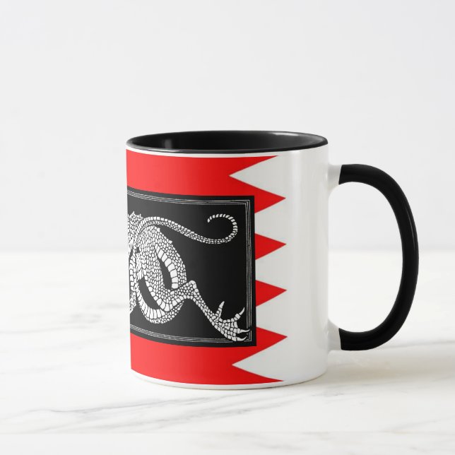 Flag of Bahrain with Dragon Mug (Right)