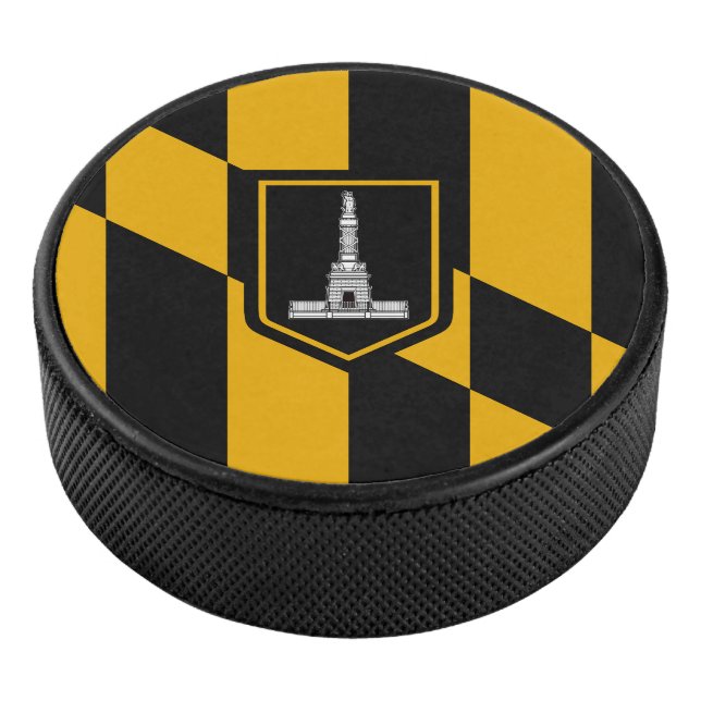 Flag of Baltimore Hockey Puck (3/4)