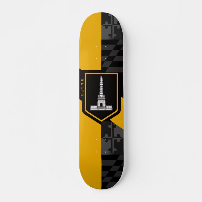 Flag of Baltimore, Maryland Skateboard (Front)