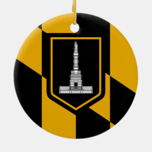 Flag of Baltimore (Maryland, USA) Ceramic Tree Decoration