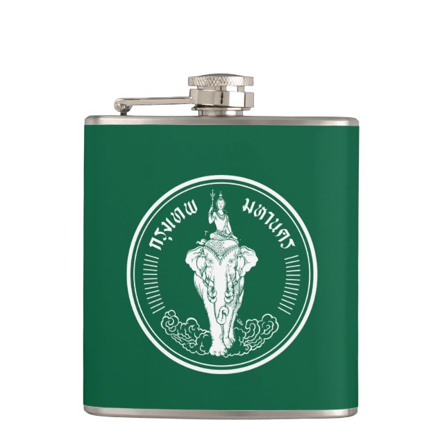 Flag of Bangkok, Thailand Hip Flask (Front)