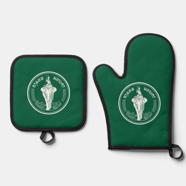 Flag of Bangkok, Thailand Oven Mitt & Pot Holder Set (Front)