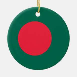 Flag of Bangladesh Ceramic Tree Decoration