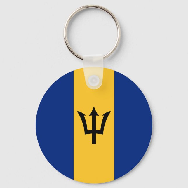 Flag of Barbados Key Ring (Front)