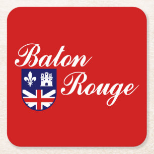 Flag of Baton Rouge, Louisiana Square Paper Coaste Coaster