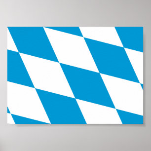 Flag of Bavaria, GERMANY Poster