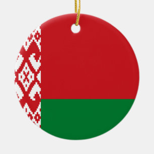 Flag of Belarus Ceramic Tree Decoration