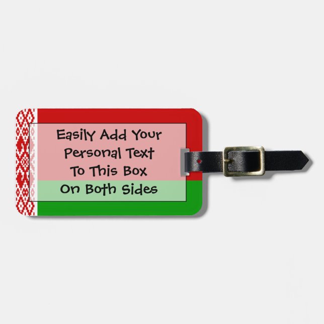 Flag of Belarus Easy ID Personal Luggage Tag (Front Horizontal)