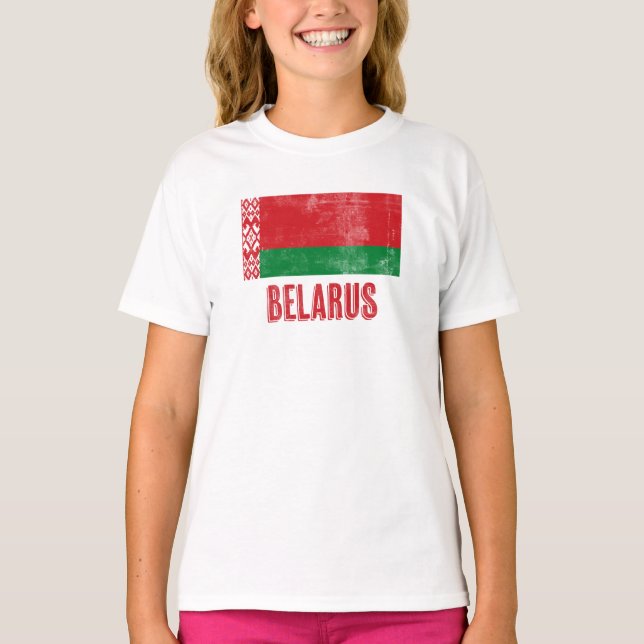 Flag of Belarus "Grunge" look. T-Shirt (Front)