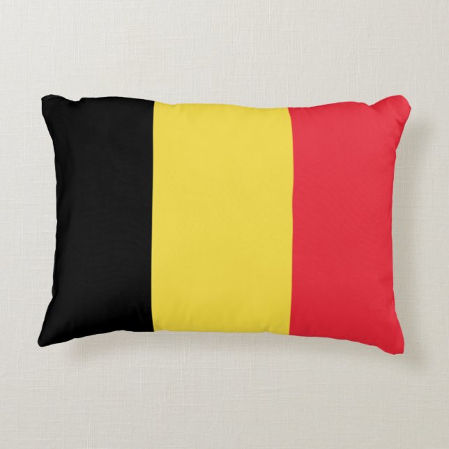 Flag of Belgium custom design Decorative Cushion (Back)