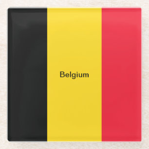 Flag of Belgium Glass Coaster