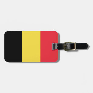 Flag of Belgium Luggage Tag w/ leather strap