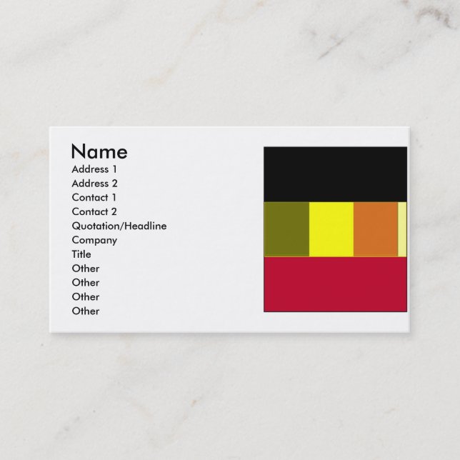 Flag Of Belgium Striped Business Card (Front)