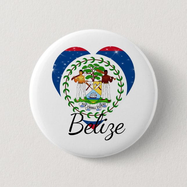 Flag of Belise. 6 Cm Round Badge (Front)