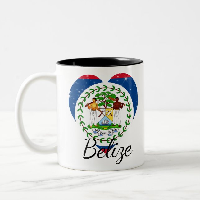 Flag of Belise. Two-Tone Coffee Mug (Left)