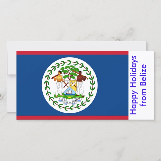 Flag of Belize, Happy Holidays from Belize Holiday Card (Front)