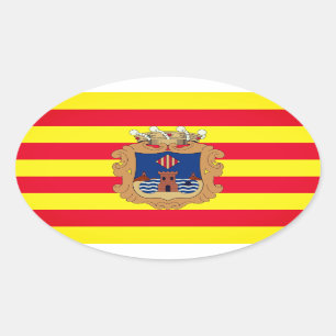 Flag of Benidorm - Comunidad Valenciana (ESP) Oval Sticker