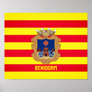 Flag of Benidorm - Comunidad Valenciana (ESP) Poster