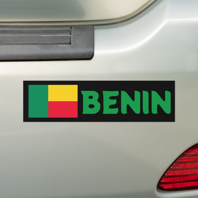 Flag of Benin Bumper Sticker (On Car)