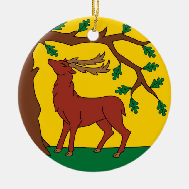 Flag of Berkshire (UK) Ceramic Tree Decoration (Front)
