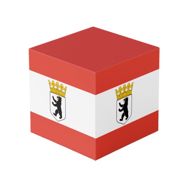 Flag of Berlin Cube (Front Angled)