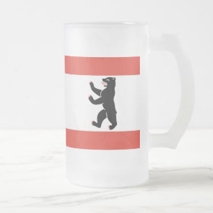Flag of Berlin Frosted Glass Beer Mug