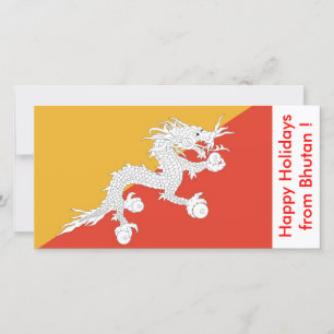 Flag of Bhutan, Happy Holidays from Bhutan Holiday Card