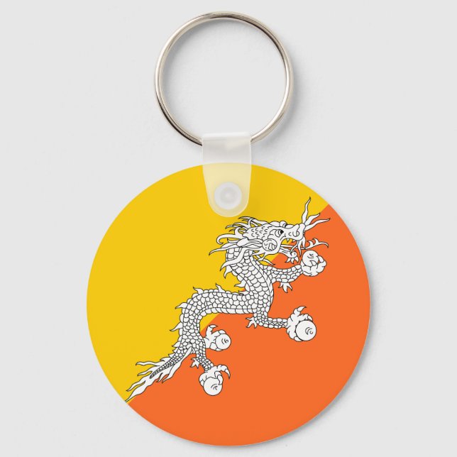 Flag of Bhutan Key Ring (Front)