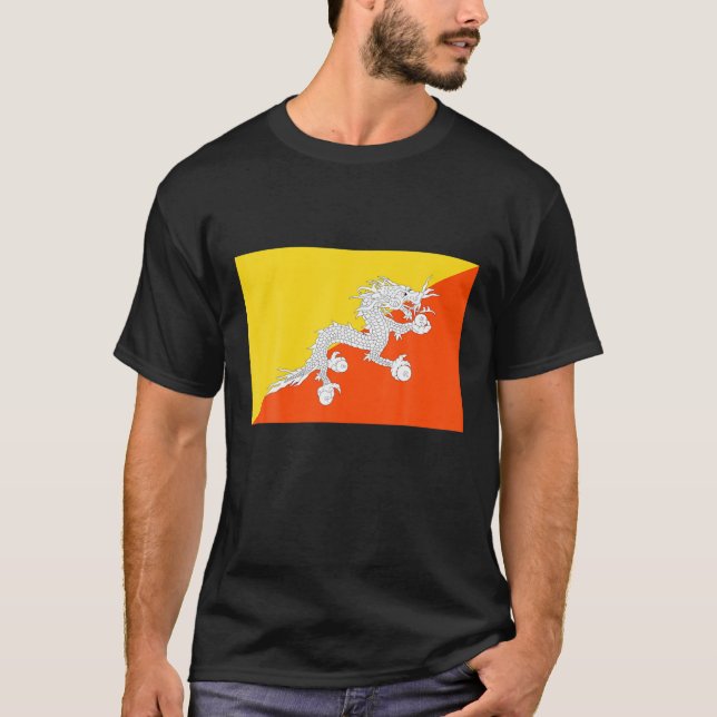 Flag Of Bhutan T-Shirt (Front)