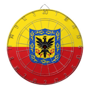 Flag of Bogota, Colombia Dartboard With Darts