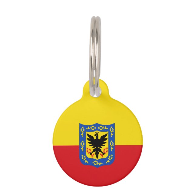 Flag of Bogota, Colombia Pet Name Tag (Front)