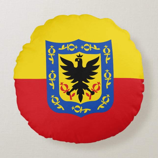 Flag of Bogota, Colombia Round Pillow (Front)