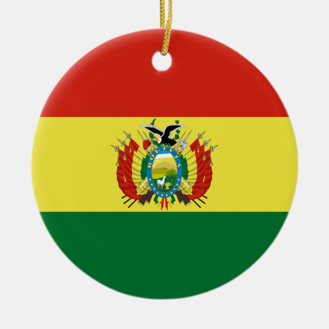 Flag of Bolivia Ceramic Tree Decoration (Front)