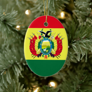 Flag of Bolivia Ceramic Tree Decoration