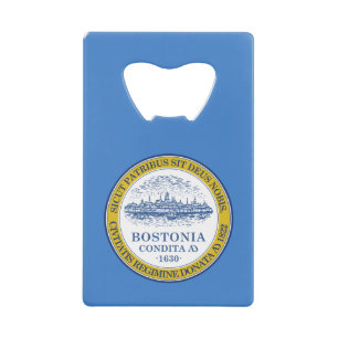 Flag of Boston, Massachusetts Credit Card Bottle O